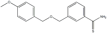 3-{[(4-methoxyphenyl)methoxy]methyl}benzene-1-carbothioamide Struktur