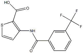 3-{[3-(trifluoromethyl)benzene]amido}thiophene-2-carboxylic acid Struktur