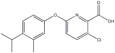 3-chloro-6-[3-methyl-4-(propan-2-yl)phenoxy]pyridine-2-carboxylic acid Struktur