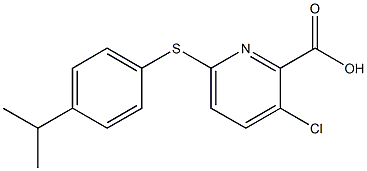3-chloro-6-{[4-(propan-2-yl)phenyl]sulfanyl}pyridine-2-carboxylic acid Struktur