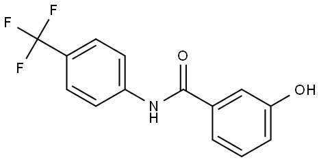 3-hydroxy-N-[4-(trifluoromethyl)phenyl]benzamide Struktur