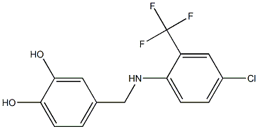 4-({[4-chloro-2-(trifluoromethyl)phenyl]amino}methyl)benzene-1,2-diol Struktur