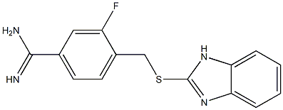 4-[(1H-1,3-benzodiazol-2-ylsulfanyl)methyl]-3-fluorobenzene-1-carboximidamide Struktur