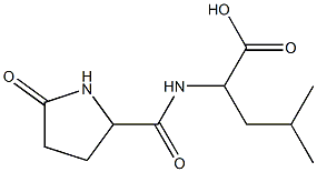 4-methyl-2-{[(5-oxopyrrolidin-2-yl)carbonyl]amino}pentanoic acid Struktur