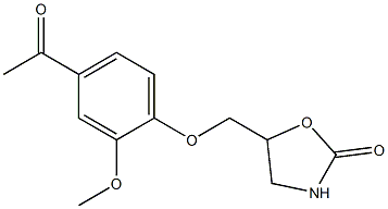 5-(4-acetyl-2-methoxyphenoxymethyl)-1,3-oxazolidin-2-one Struktur