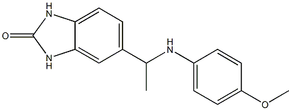 5-{1-[(4-methoxyphenyl)amino]ethyl}-2,3-dihydro-1H-1,3-benzodiazol-2-one Struktur