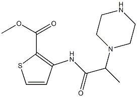 methyl 3-[2-(piperazin-1-yl)propanamido]thiophene-2-carboxylate Struktur