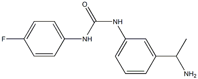 N-[3-(1-aminoethyl)phenyl]-N'-(4-fluorophenyl)urea Struktur