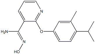 N'-hydroxy-2-[3-methyl-4-(propan-2-yl)phenoxy]pyridine-3-carboximidamide Struktur