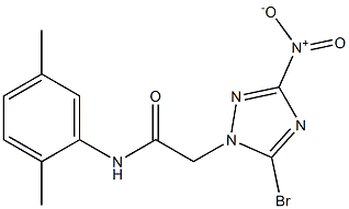 2-{5-bromo-3-nitro-1H-1,2,4-triazol-1-yl}-N-(2,5-dimethylphenyl)acetamide Struktur