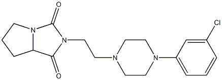 2-{2-[4-(3-chlorophenyl)-1-piperazinyl]ethyl}tetrahydro-1H-pyrrolo[1,2-c]imidazole-1,3(2H)-dione Struktur