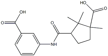 3-{[(3-carboxy-2,2,3-trimethylcyclopentyl)carbonyl]amino}benzoic acid Struktur