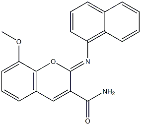 8-methoxy-2-(1-naphthylimino)-2H-chromene-3-carboxamide Struktur