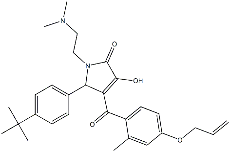 4-[4-(allyloxy)-2-methylbenzoyl]-5-(4-tert-butylphenyl)-1-[2-(dimethylamino)ethyl]-3-hydroxy-1,5-dihydro-2H-pyrrol-2-one Struktur