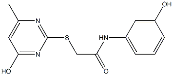 2-[(4-hydroxy-6-methylpyrimidin-2-yl)sulfanyl]-N-(3-hydroxyphenyl)acetamide Struktur
