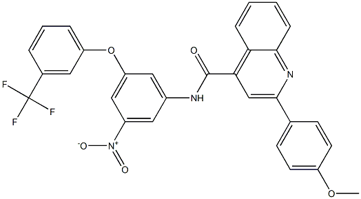 N-{3-nitro-5-[3-(trifluoromethyl)phenoxy]phenyl}-2-(4-methoxyphenyl)-4-quinolinecarboxamide Structure