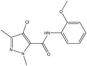 4-chloro-N-(2-methoxyphenyl)-1,3-dimethyl-1H-pyrazole-5-carboxamide Struktur