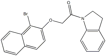 2-[(1-bromo-2-naphthyl)oxy]-1-(2,3-dihydro-1H-indol-1-yl)-1-ethanone Struktur