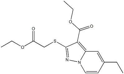 [[5-Ethyl-3-(ethoxycarbonyl)pyrazolo[1,5-a]pyridin-2-yl]thio]acetic acid ethyl ester Struktur