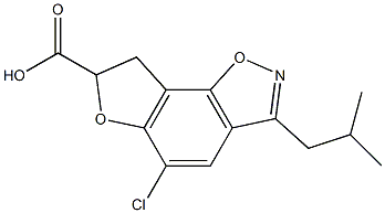 5-Chloro-7,8-dihydro-3-(2-methylpropyl)furo[2,3-g][1,2]benzisoxazole-7-carboxylic acid Struktur