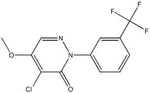 4-Chloro-5-methoxy-2-[3-(trifluoromethyl)phenyl]pyridazin-3(2H)-one Struktur
