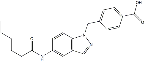 4-(5-Hexanoylamino-1H-indazol-1-ylmethyl)benzoic acid Struktur