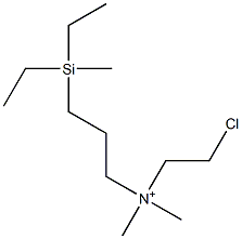 N-(2-Chloroethyl)-3-(methyldiethylsilyl)-N,N-dimethyl-1-propanaminium Struktur