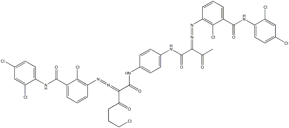 3,3'-[2-(2-Chloroethyl)-1,4-phenylenebis[iminocarbonyl(acetylmethylene)azo]]bis[N-(2,4-dichlorophenyl)-2-chlorobenzamide] Struktur