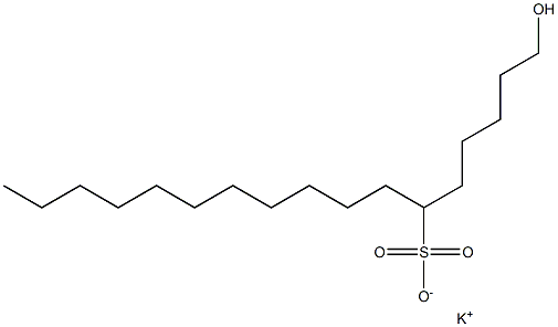1-Hydroxyheptadecane-6-sulfonic acid potassium salt Struktur
