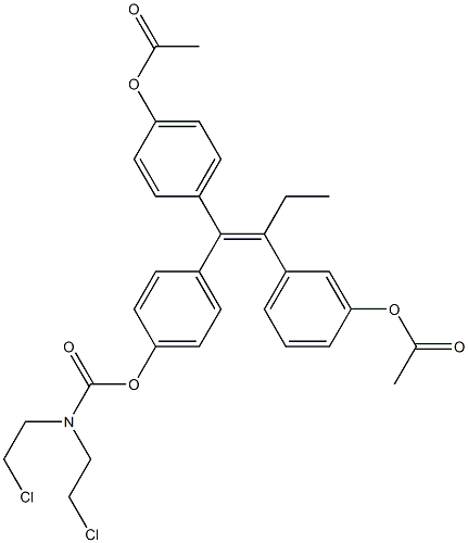 N,N-Bis(2-chloroethyl)carbamic acid 4-[(Z)-1-(4-acetyloxyphenyl)-2-(3-acetyloxyphenyl)-1-butenyl]phenyl ester Struktur