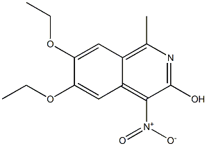 6,7-Diethoxy-1-methyl-4-nitroisoquinolin-3-ol Struktur