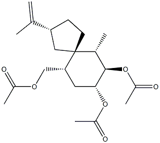 (2R,5S,6S,7R,8R,10S)-7,8-Diacetyloxy-6-methyl-2-(1-methylethenyl)spiro[4.5]decane-10-methanol acetate Struktur