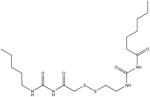1-Heptanoyl-3-[2-[[(3-pentylureido)carbonylmethyl]dithio]ethyl]urea Struktur