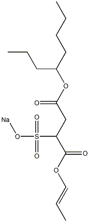 2-(Sodiosulfo)succinic acid 4-octyl 1-(1-propenyl) ester Struktur