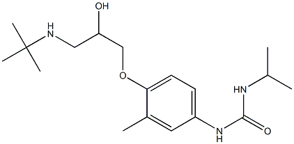 1-Isopropyl-3-[3-methyl-4-[2-hydroxy-3-[tert-butylamino]propoxy]phenyl]urea Struktur