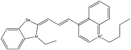 1-Butyl-4-[3-(3-ethylbenzoselenazol-2(3H)-ylidene)-1-propenyl]quinolinium Struktur