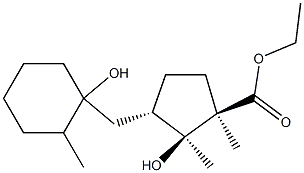 (1R,2S,3S)-2-Hydroxy-3-[(1-hydroxy-2-methylcyclohexyl)methyl]-1,2-dimethylcyclopentane-1-carboxylic acid ethyl ester Struktur