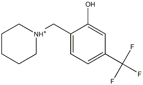 1-[2-Hydroxy-4-(trifluoromethyl)benzyl]piperidine-1-cation Struktur