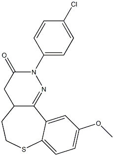 10-Methoxy-2-(4-chlorophenyl)-4,4a,5,6-tetrahydro[1]benzothiepino[5,4-c]pyridazin-3(2H)-one Struktur