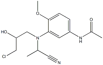 3'-[N-(1-Cyanoethyl)-N-(3-chloro-2-hydroxypropyl)amino]-4'-methoxyacetanilide Struktur