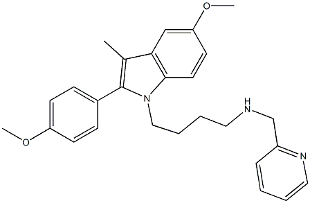 5-Methoxy-2-(4-methoxyphenyl)-3-methyl-1-[4-[(2-pyridinylmethyl)amino]butyl]-1H-indole Struktur