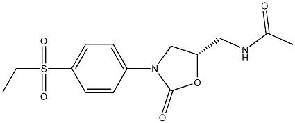 (5S)-5-Acetylaminomethyl-3-(4-ethylsulfonylphenyl)oxazolidin-2-one Struktur
