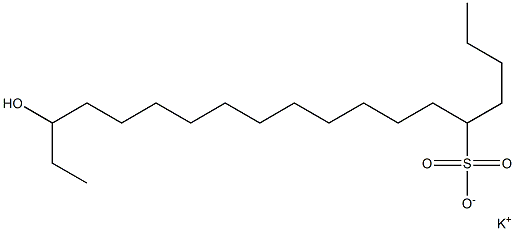17-Hydroxynonadecane-5-sulfonic acid potassium salt Struktur