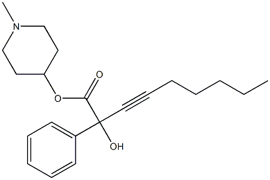 2-Hydroxy-2-phenyl 3-nonynoic acid 1-methyl-4-piperidyl ester Struktur