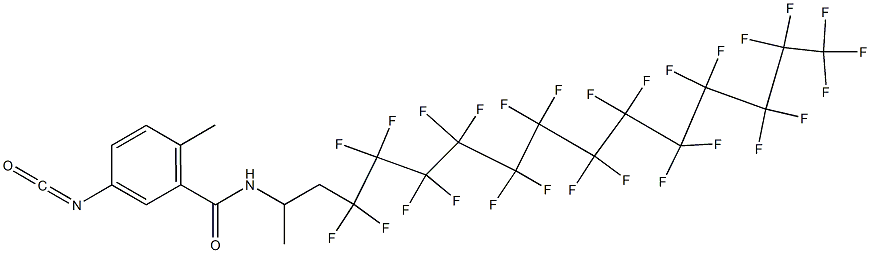 3-Isocyanato-6-methyl-N-[2-(heptacosafluorotridecyl)-1-methylethyl]benzamide Struktur