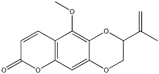 2-Isopropenyl-2,3-dihydro-10-methoxy-7H-pyrano[2,3-g]-1,4-benzodioxin-7-one Struktur