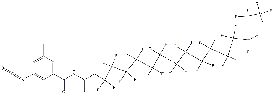 3-Isocyanato-5-methyl-N-[2-(hentriacontafluoropentadecyl)-1-methylethyl]benzamide Struktur