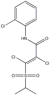 (E)-2,3-dichloro-N-(2-chlorophenyl)-3-(isopropylsulfonyl)-2-propenamide Struktur