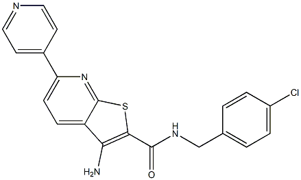 3-amino-N-(4-chlorobenzyl)-6-(4-pyridinyl)thieno[2,3-b]pyridine-2-carboxamide Structure