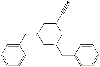 1,3-dibenzylhexahydropyrimidine-5-carbonitrile Struktur